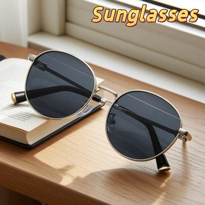New Fashionable Round-Frame Uv400 Sunglasses Premium Uv-Protective Sunglasses For Men And Women Street Style Trends