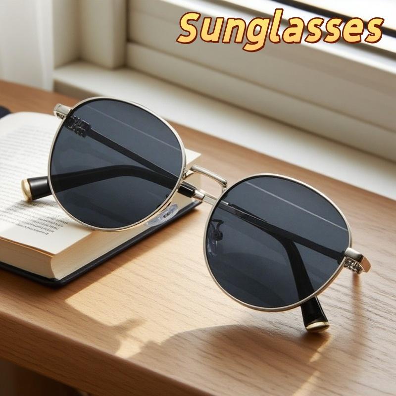 New Fashionable Round-Frame UV400 Sunglasses Premium UV-Protective Sunglasses for Men and Women Street Style Trends