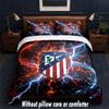 Set Biancheria da Letto Design Atletico Madrid 1 Copripiumino + 2 Federe Morbido Traspirante Biancheria da Letto per la Casa