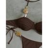 Damen S Sexy Neckholder Rückenfrei Unifarben Bikini-Set