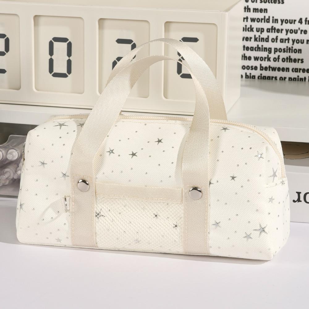 

Handheld Pen Bag Star Print Pencil Pouch Multifunctional Pencil Case Gift бежевий