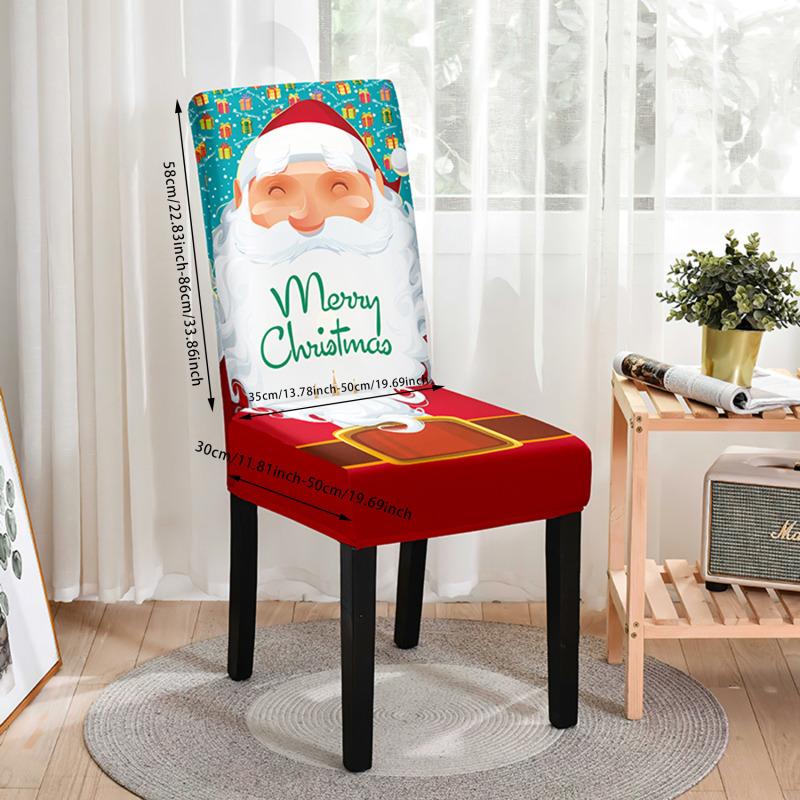 Elastic Dining Chair Cover For Christmas Atmosphere Decoration Suitable For High Back Dining Chair Cover Atmosphere Decoration