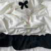 Black Bow Cotton Bedding Set, Princess Style Cute Girl Skin Friendly Soft Duvet Cover, Bed Sheet or Bed Skirt Pillowcase