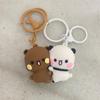 Magnetic Closure Panda Keychain Pendant Decoration Cute Cartoon Design Backpack Charm Gift for Students 1pc/2pcs