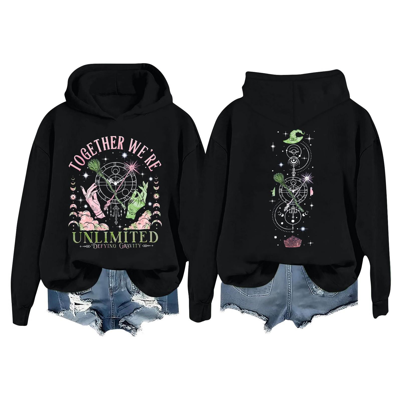 

Женская модная повседневная универсальная повседневная толстовка с капюшоном, повседневная толстовка с длинными рукавами и нашивками сверху S