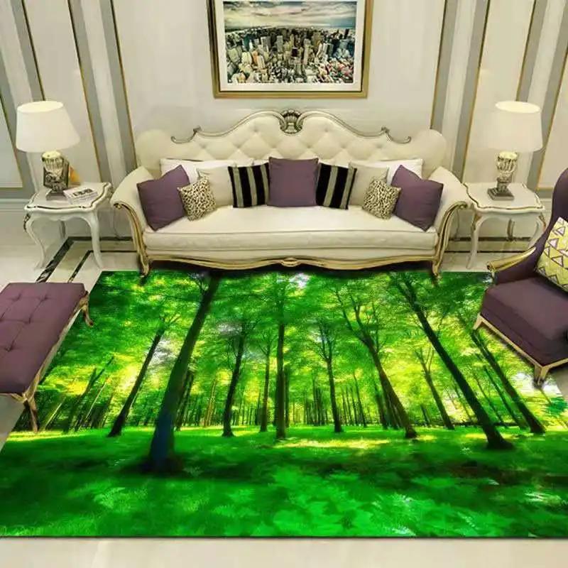 Forest Natural Landscape Carpet Floor Mat Home Decoration Living Room Luxury Lake Non-Slip Bedroom Bedside Table Area Carpets