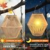 Diamond Wicker Solar Lantern - Waterproof Outdoor Courtyard Decoration