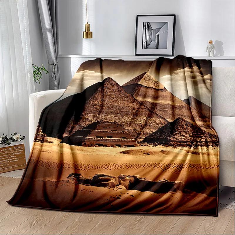 Ägyptische Pyramide Berühmte Architektur Decke, Weiche Überwurfdecke für Zuhause Schlafzimmer Bett Sofa Picknick Reise Ruheabdeckung Decke Kinder