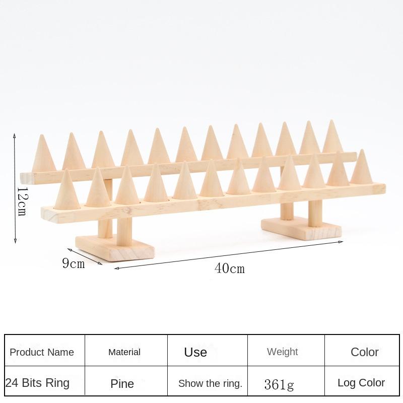 Simple solid wood cone ring display rack jewelry rack ring rack display jewelry rack live stream stall props