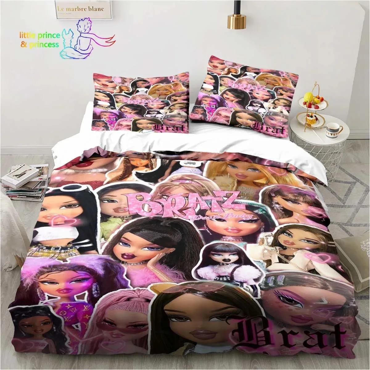 

Carton Bratz Dol Beding Set For Bedrom Soft Modern Bedspreads Comefortable Children Kids Soft Duvet Cover Comfortable Quilt Cover And Pilowcase 100*200cm Single