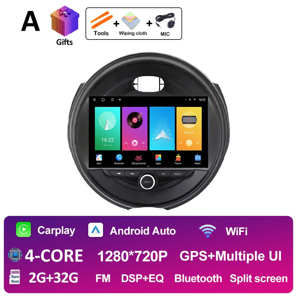 For BMW Mini Cooper Car Multimedia Audio Video Player Android OS Wireless Carplay DSP Stereo QLED IPS Screen Bluetooth Head Unit