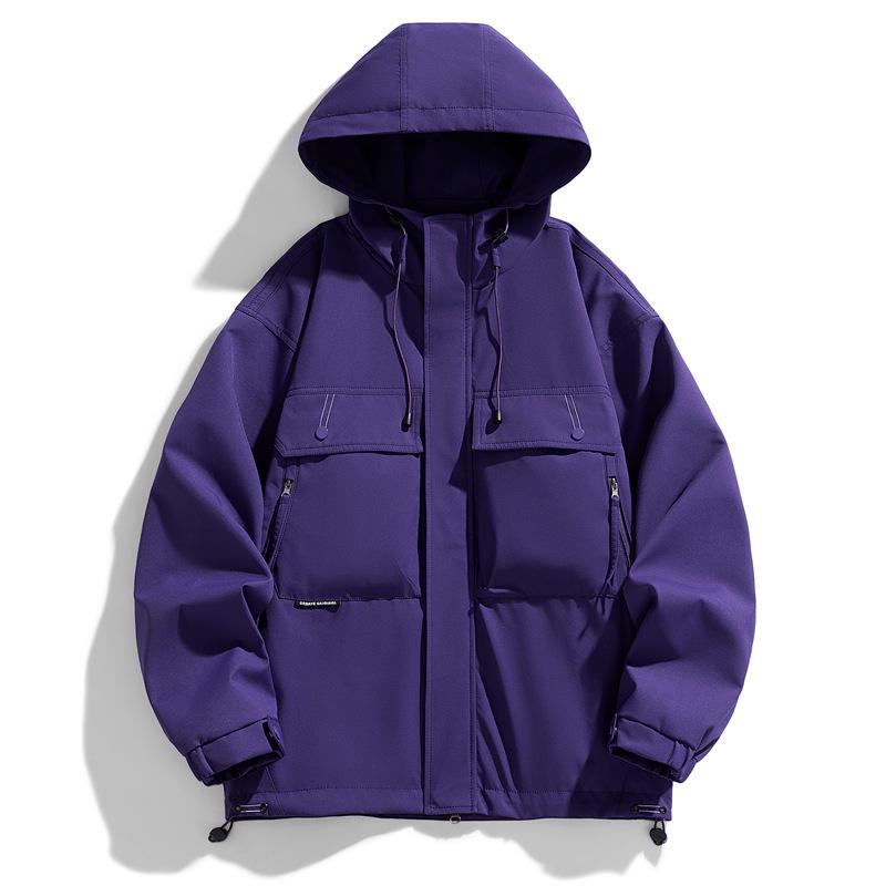 Autumn new outdoor jackets for men and women, trendy windproof and waterproof hooded work jackets, windbreakers, jackets for men