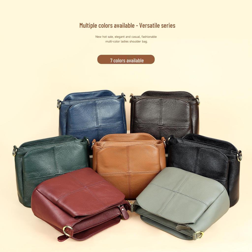 Elegant Genuine Leather Crossbody Handbag for Women - Large Capacity, Versatile Design
