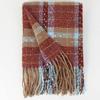 Classic Long Tassel Neckscarf Soft Women Thickened Scarf Soft Plaid Knitted Scarf  Spring