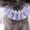 Convenient Pet Collar Faux Pearl Decoration Polyester Layout Props Adjustable Pet Bib for Kitten