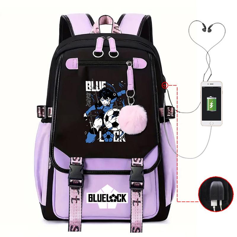 Anime Peripheral Teen Trend Backpack Multifunctional Usb Casual Student School Bag