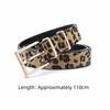 Elegant Leopard Print Belt Y2K Metal Buckle PU Leather Waist Belt Dress Decoration Hip-hop Punk Waistband Female/Girls