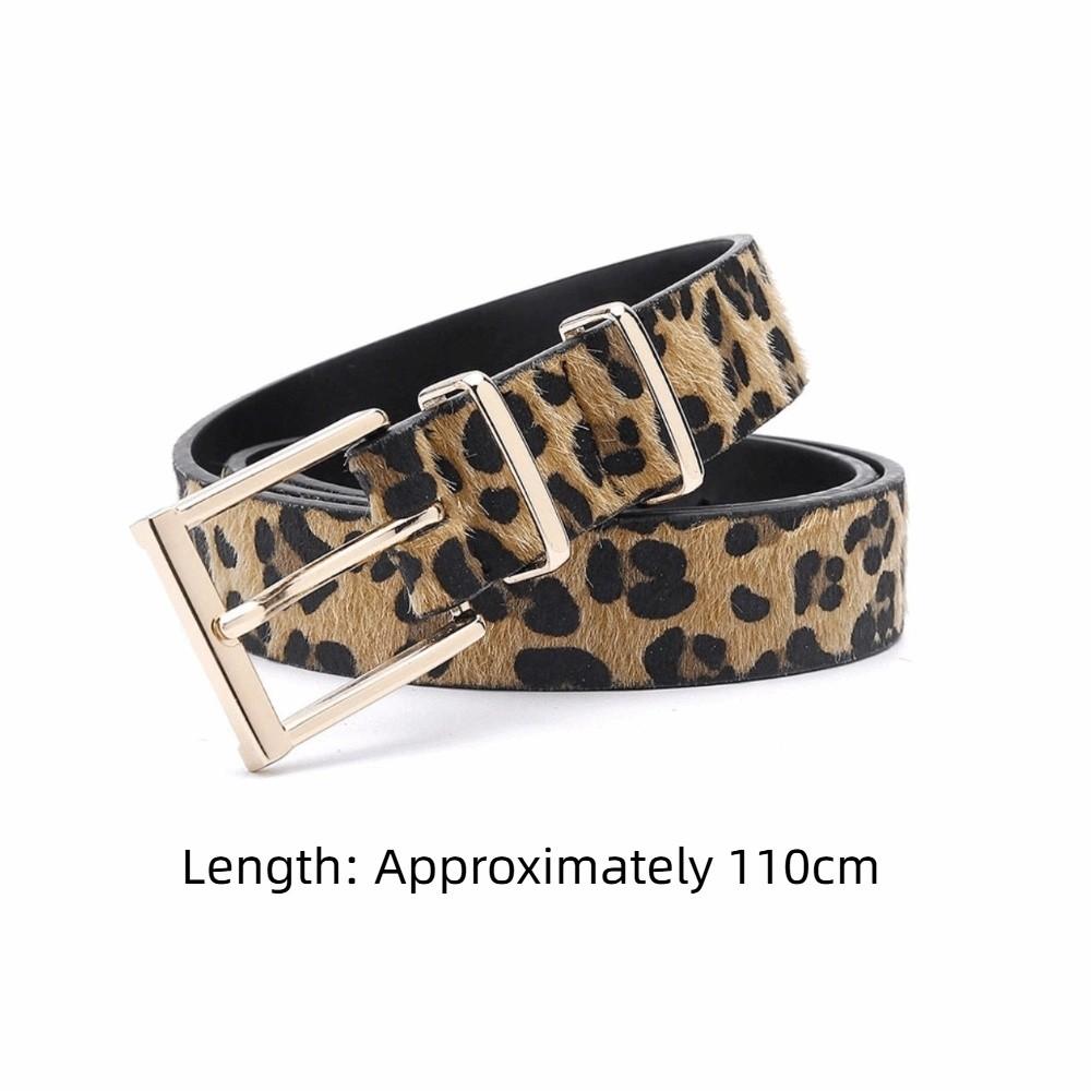 Elegant Leopard Print Belt Y2K Metal Buckle PU Leather Waist Belt Dress Decoration Hip-hop Punk Waistband Female/Girls