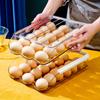 Transparent Automatic Rolling Egg Box Refrigerator Egg Dispenser Egg Rack Holder Basket Container Storage Organizer For Kitchen
