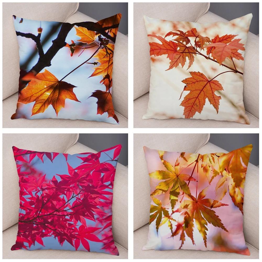 Herbst Ahornblatt Druck Kissenbezug Büro Wohnzimmer Zuhause Kissenbezug Auto Ornamente