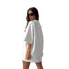 Women's American Letter Print Crew Neck Short Sleeve T-Shirt - Trendy, Loose, Casual, Versatile Top.