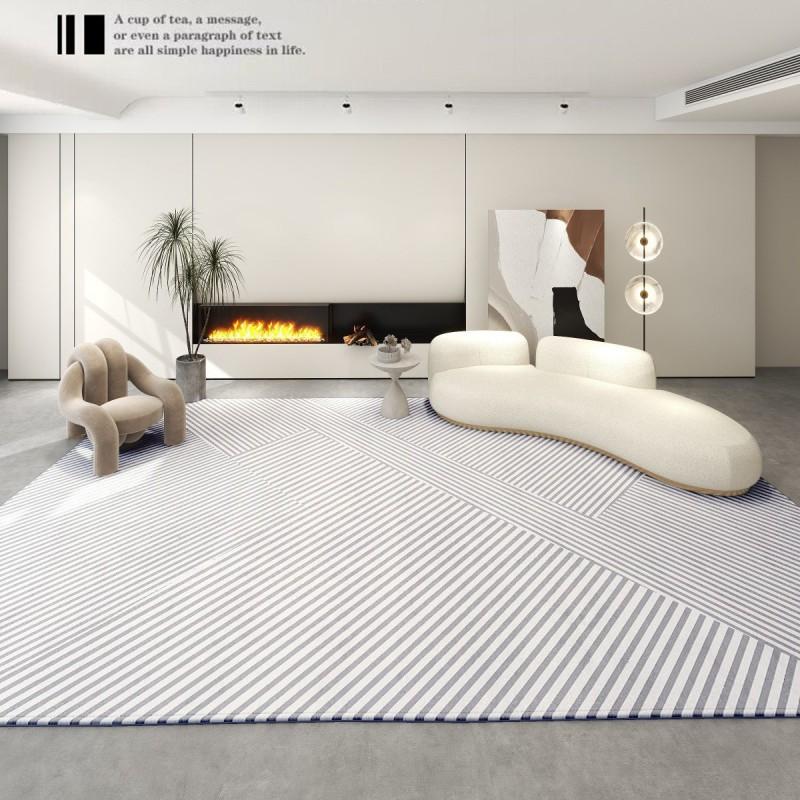 Modern Creamy Minimalist Area Rug Living Room Bedroom Soft Plush Loop Pile Non-Slip Floor Mat Easy Care