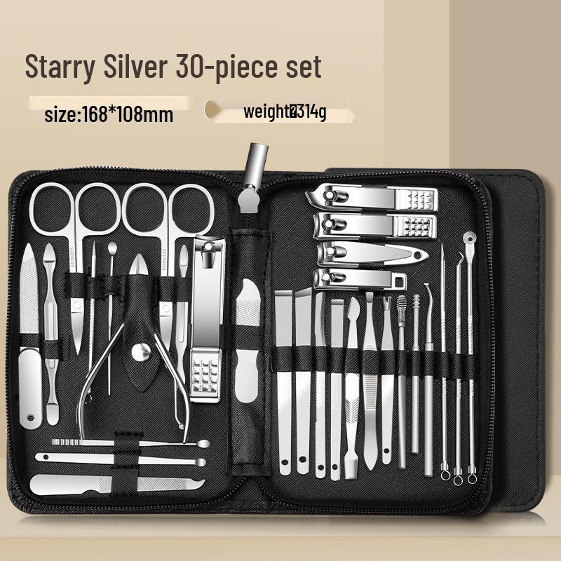 30-Piece Nail Scissors Set - Portable Manicure Tools & Clippers in High-End Case