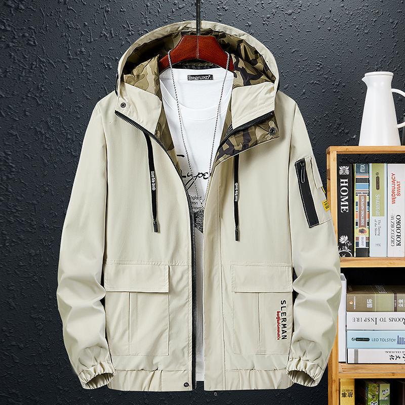 Autumn and Winter Large Size Jacket Loose Trend Casual and Thin Hooded Jacket