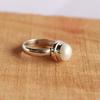 Natural Pearl Ring-Handmade Silver Ring-925 Sterling Silver Ring-Round Fresh Water Pearl Ring-Gift for her-Promise Ring-June Birthstone