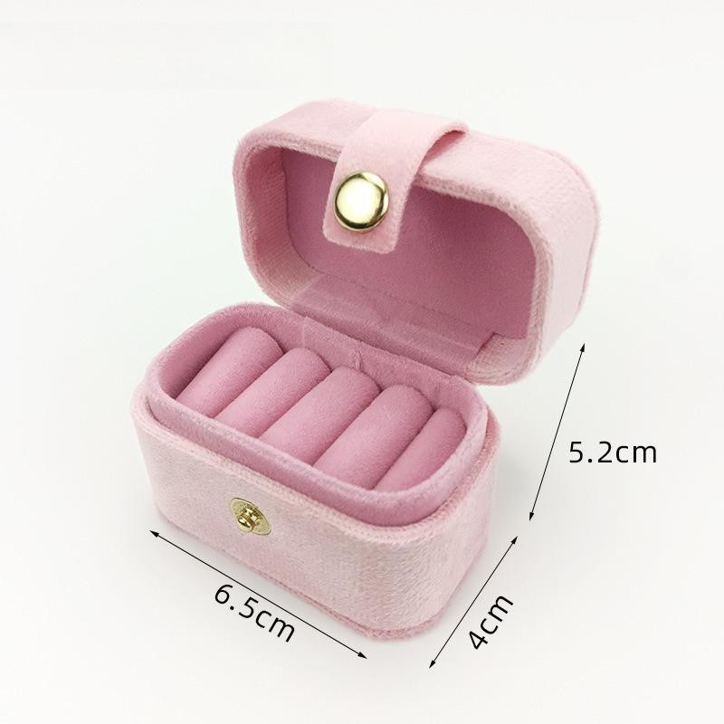 New Velvet Mini Ring Box Portable Earnail Pair Ring Jewelry Packaging and Storage Box