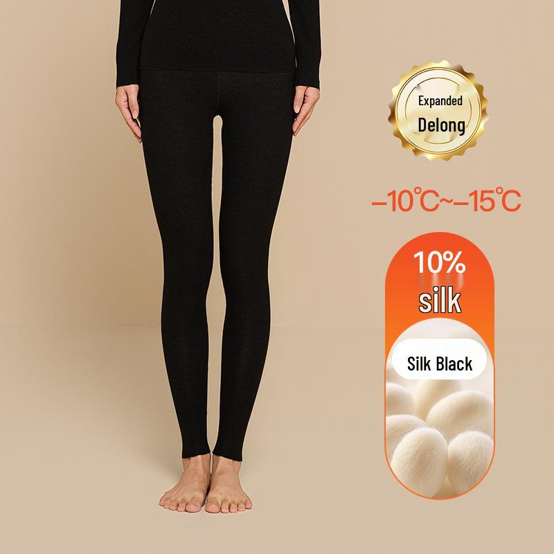 Aoweizide Velvet Silk Seamless Thermal Underwear Set for Couples - Women's Thick Warm Suit for Autumn/Winter