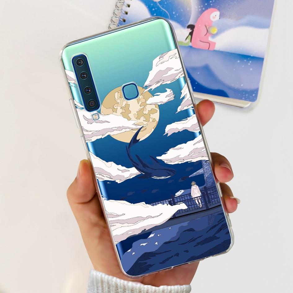 For Samsung Galaxy A9 2018 Case A920 SM-A920F Silicone Cover Popular Flower Clear TPU Soft Phone Case For Samsung A9 2018 Bumper
