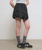 General Idea Sheer Shirred Layered Elastic Skirt [Black] / Gf1Lsk508