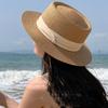 Wide Brim Straw Woven Hat Korean Style Women's Sun Hat Fashion Sunscreen Bucket Hat  Travel