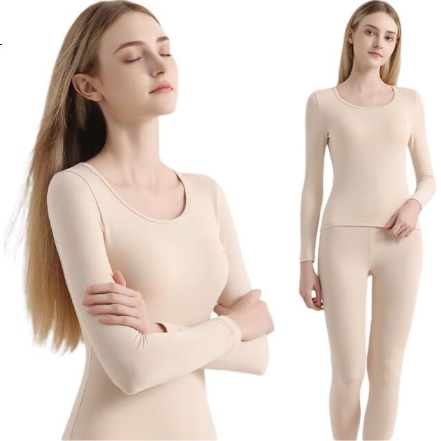 MIIOW 10A Antibacterial Modal Thermal Underwear Set for Women and Couples, Thin Slim Fit Base Layer, Autumn Top and Bottom, Bare Skin Feel