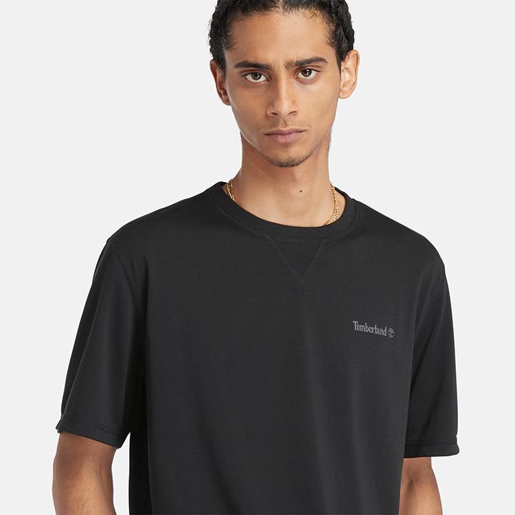 Timberland UV Protection Quick-Dry Printed Short Sleeve T-Shirt Men Tops Black A5YZ7-001