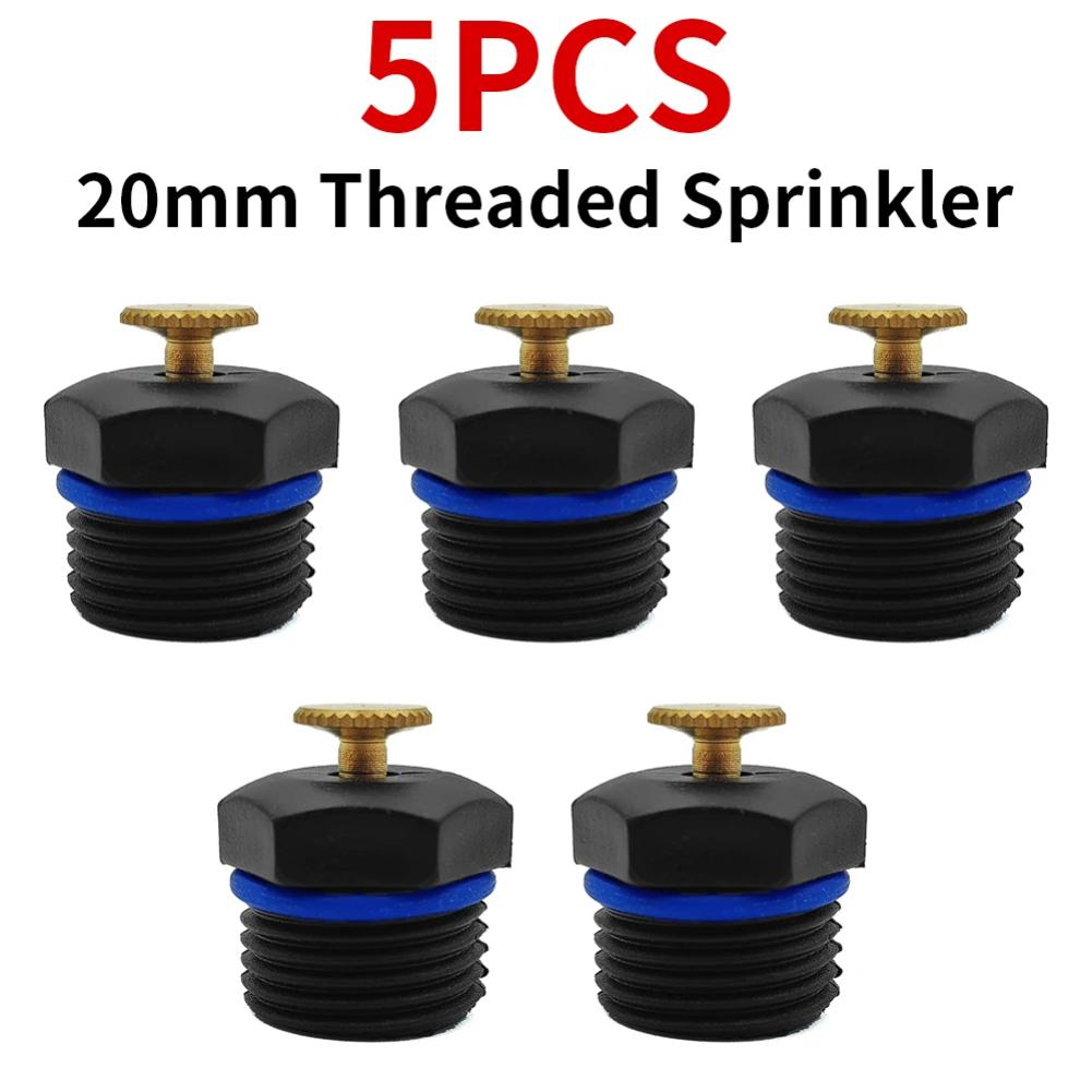 WUJIE 5PCS 20mm Adjustable Watering Sprinkler 1/2'' Thread Spray Nozzle Garden Lawn Drip Irrigation System Kit Home Garden Tools