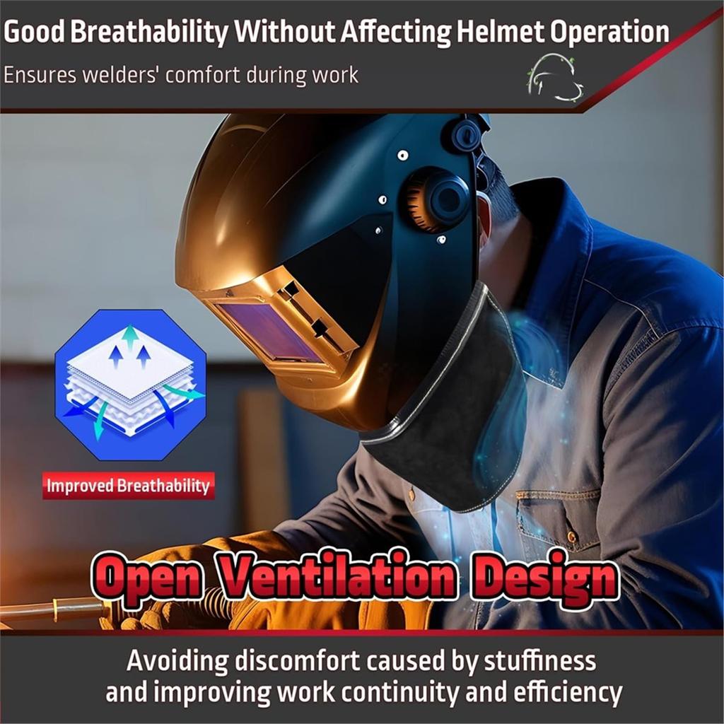 2026 New 2Pcs Welding Helmet Cover, Helmet Extended Cover with Presses Fit Seal for Neck Protection Fits Most Welding Helmets