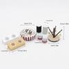 1/12 Doll House Miniature Cats Bed Set with Feeder Bowls for Enhanced Realistic Toy Collection Kids Pretend Play Activity