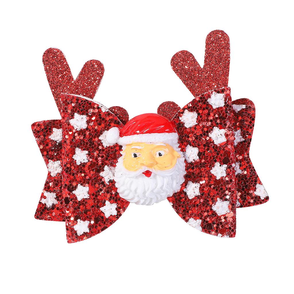 Christmas Hairpin Children'S Party Bow Gretel Scallion Powder Big Antlers Headdress Hairpin Hair Accessories 4765