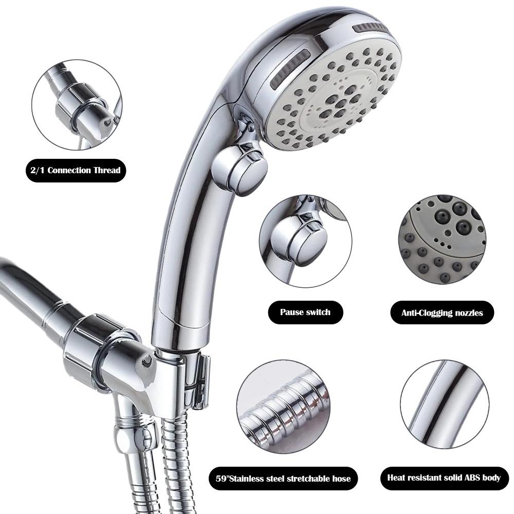 Shower Head with Handheld High Pressure Shower Heads Attached with Extra Long Hose
