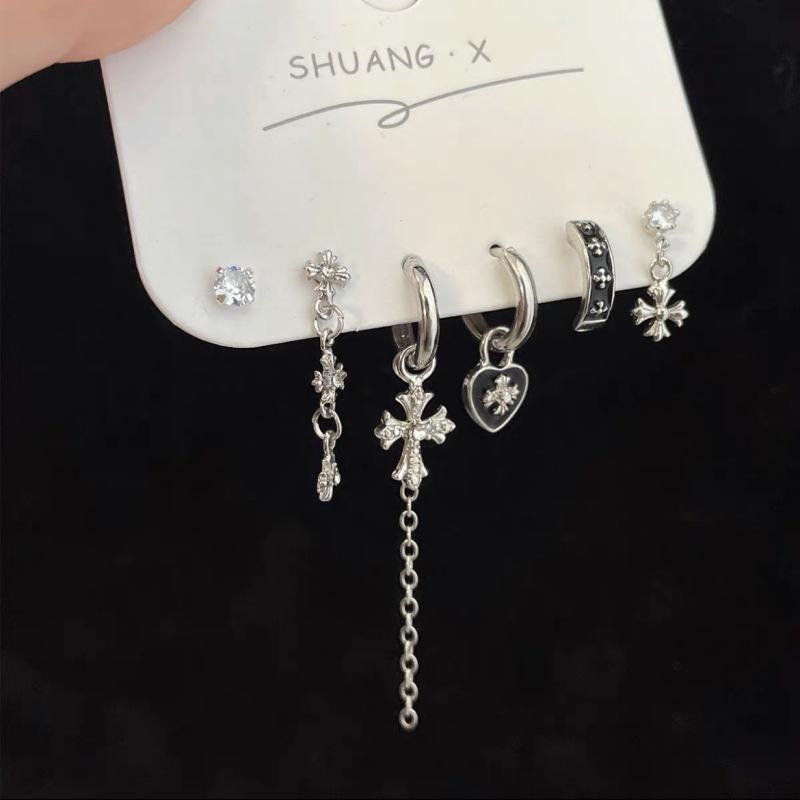 Retro Star Design Diamond-Inlaid Ear Cuff Set for Women