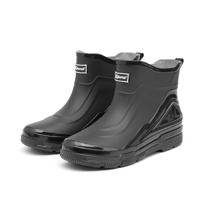 Men s Short Ankle Rain Boots Waterproof Non-Slip Work Rain Shoes 39 чёрный