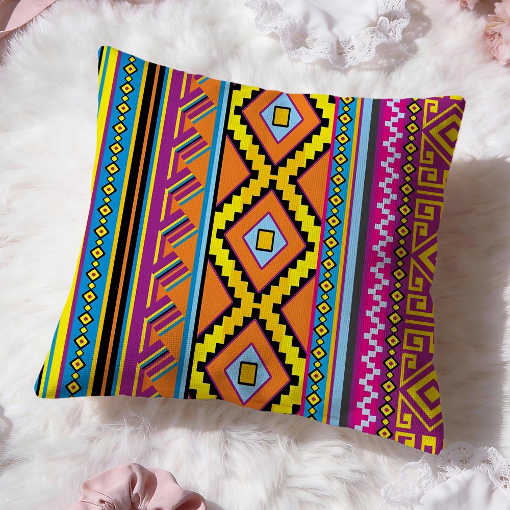 Retro Patterns Cushion Cover Premium Comfort Reversible Pillow Cove Two In One Design for Any Room Car Interior