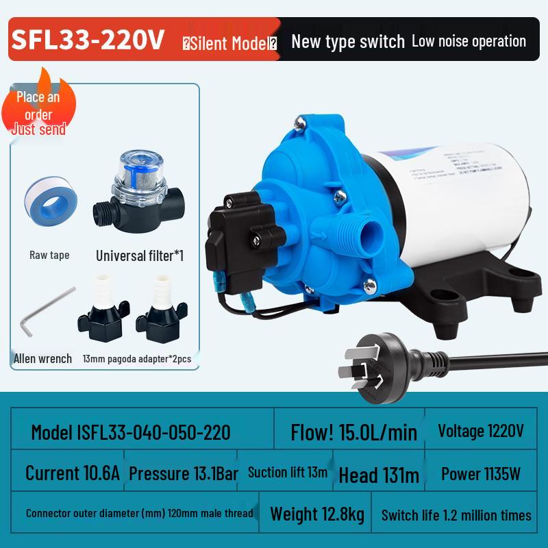 Pompă de apă cu diafragmă de înaltă presiune 12/24V RV Barcă cu comutator automat