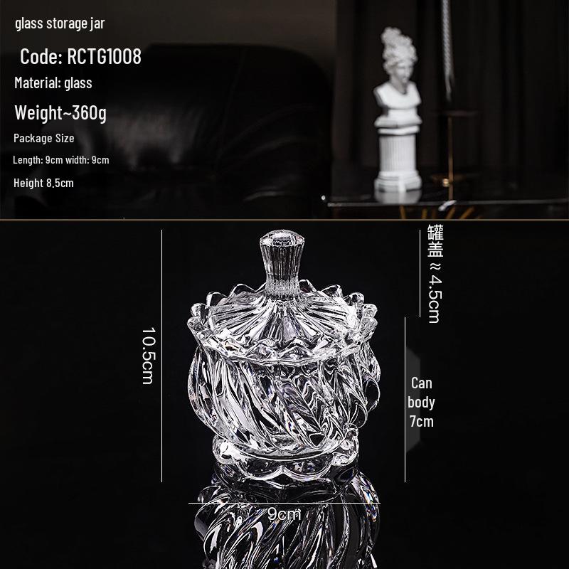 European Crystal Candy & Jewelry Glass Storage Box with Lid