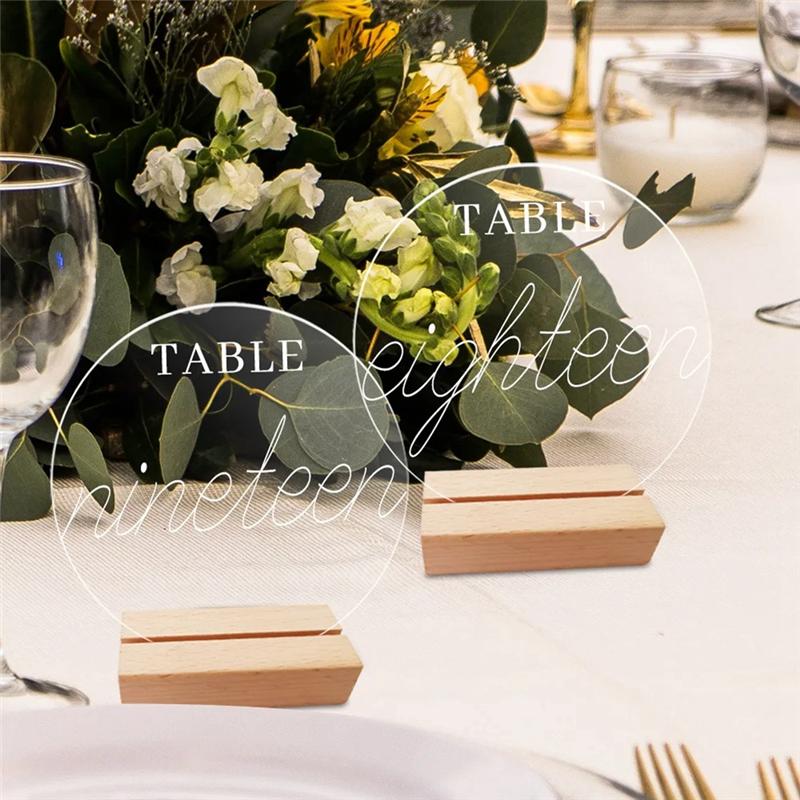 Good-12PCS DIY Blank Acrylic Table Sign Clear Sign With Stand Transparent Arch Table Numbers Table Card Wedding Decoration, Dura
