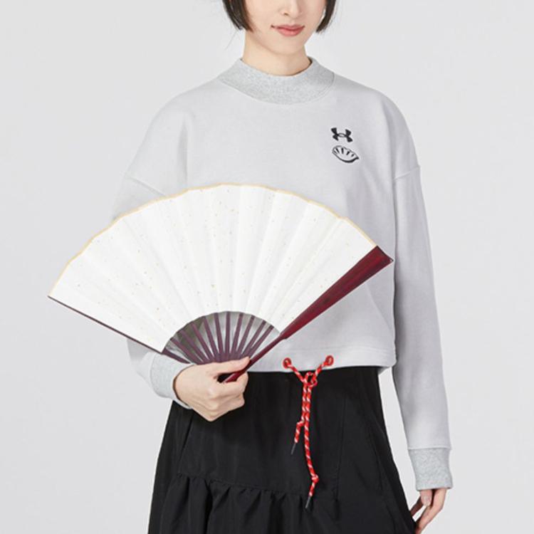 Under Armour Nowa Kolekcja Wiosenna Bluza Casual Luźna z Nadrukiem Logo Damskie Top Szary 1374532-592