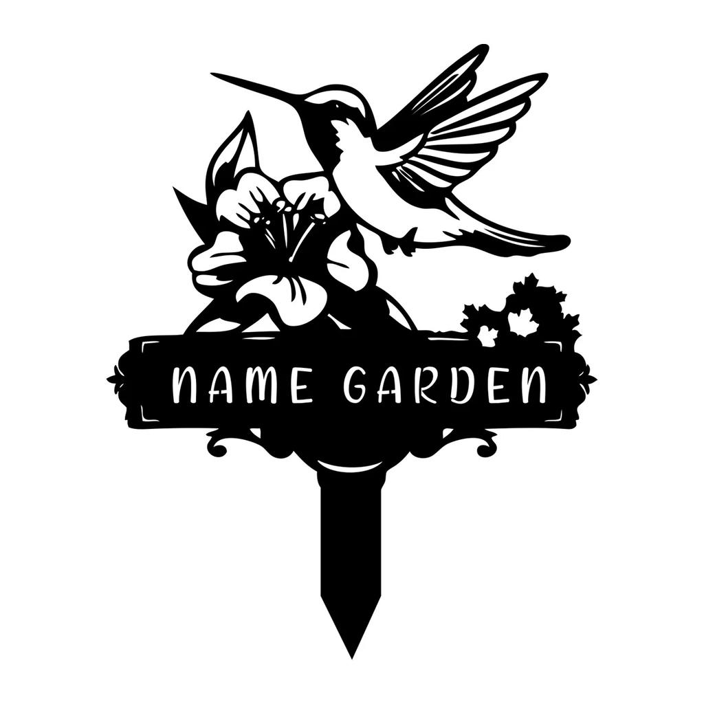 Custom Metal Bird Garden Stake, Outdoor Yard Art Decor, Personalized Gardener Gift, Weatherproof Garden Ornament