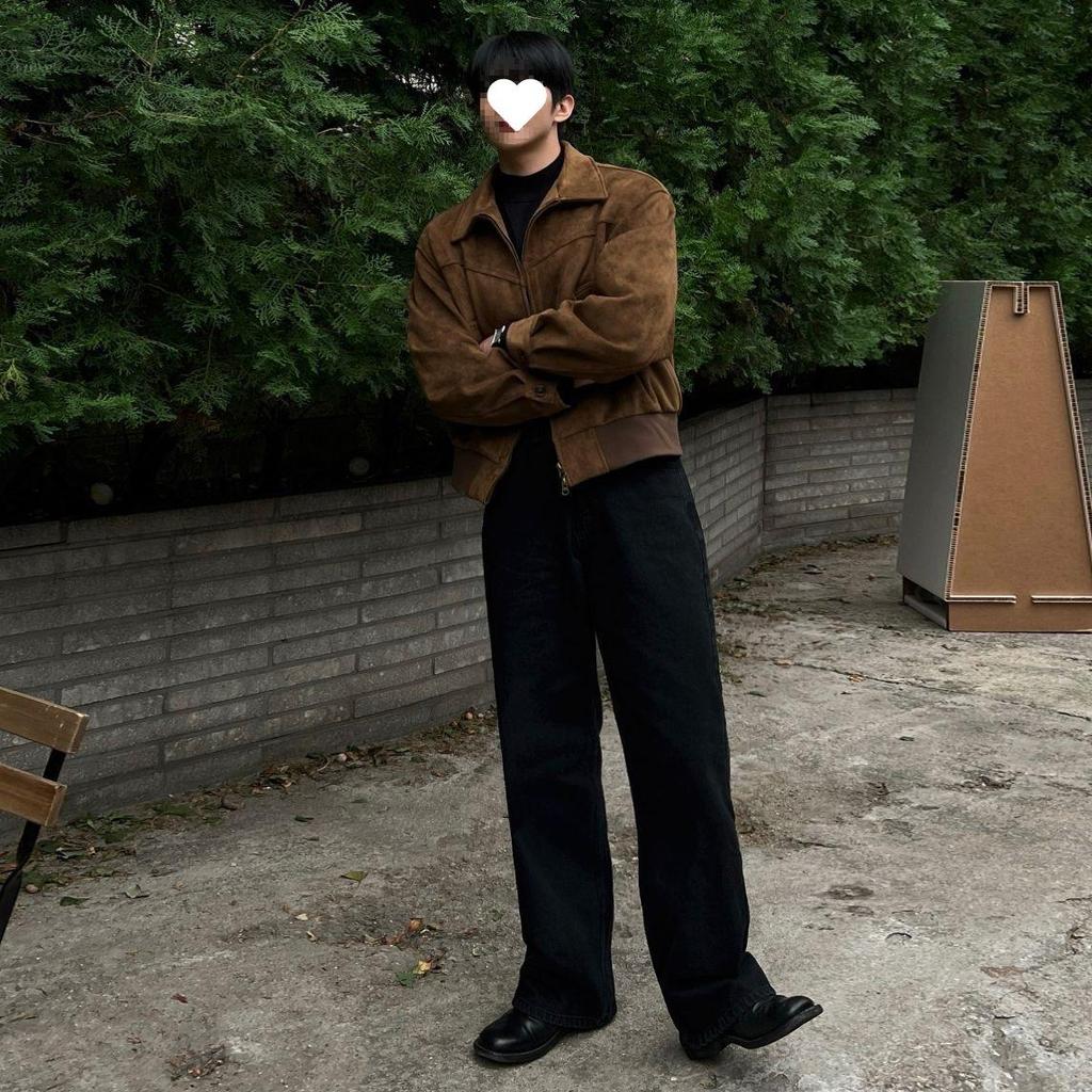 Men's Retro Lapel Jacket - Brown, Wrinkle-Resistant, Autumn/Winter Korean Commute Fashion